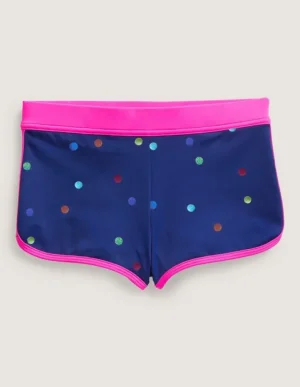 Clearance Boden Gemusterte Badeshorts-Marineblau Regenbogen Konfetti Punkte MarineblauRegenbogenKonfettiPunkte