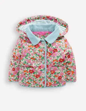 Outlet Boden Gesteppte Kapuzenjacke-Rosa Apfelblüte Blumenmuster RosaApfelblüteBlumenmuster