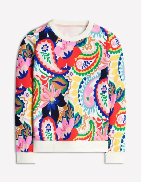 New Boden Hannah Sweatshirt mit Print-Bunt, Botanik-Paisley Bunt,Botanik-Paisley