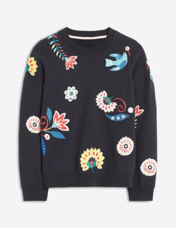 Best Boden Hannah Sweatshirt mit Stickerei-Marineblau, Konversation Marineblau,Konversation