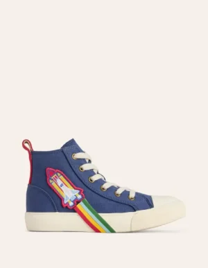 Best Sale Boden Hochgeschnittene Canvas-Sneaker-Steuerbordblau Rakete SteuerbordblauRakete