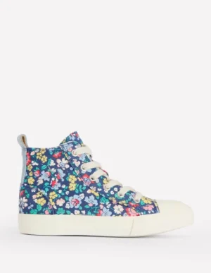 Best Sale Boden Hochgeschnittene Canvas-Sneaker-Saphirblau Blumenmuster SaphirblauBlumenmuster