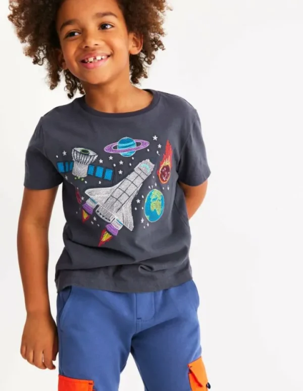 Sale Boden Im Dunkeln leuchtendes T-Shirt mit Superstitch-Roboterblau Weltraum RoboterblauWeltraum