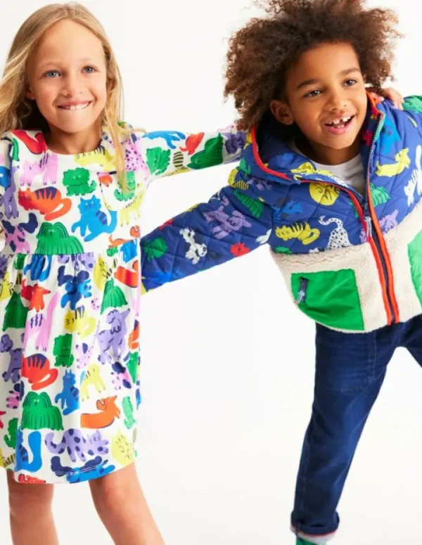 New Boden Jacke aus Teddyfell-Mix-Regenbogen Haustiere RegenbogenHaustiere