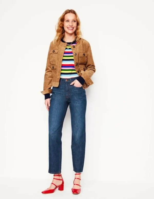 Flash Sale Boden Jeans mit hohem Bund und geradem Bein-Dunkel Denim DunkelDenim