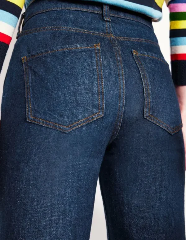 Flash Sale Boden Jeans mit hohem Bund und geradem Bein-Dunkel Denim DunkelDenim