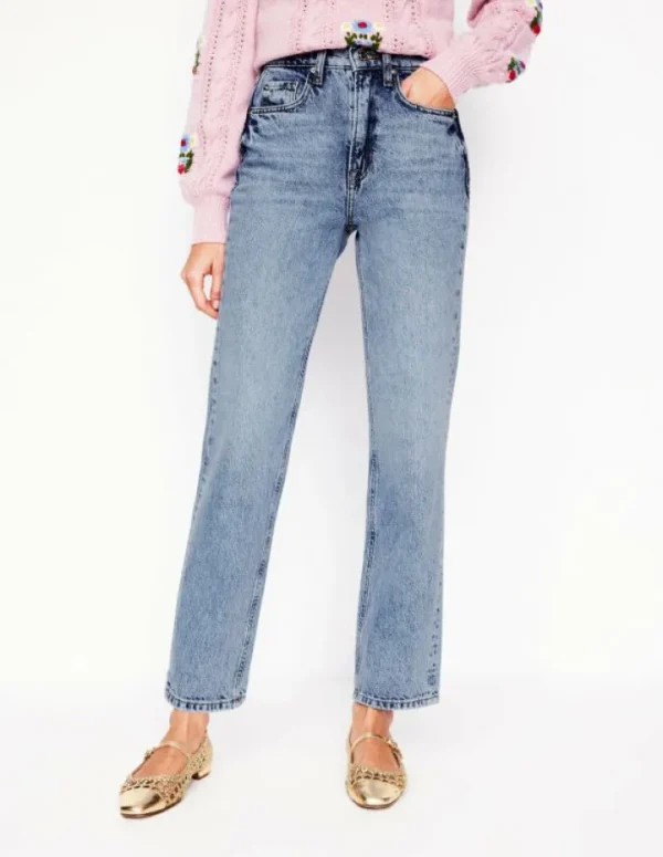 Fashion Boden Jeans mit hohem Bund und geradem Bein-Helle Waschung HelleWaschung