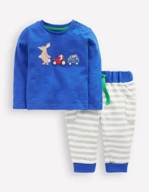 New Boden Jungen-Set mit Taschen-Leuchtendes Blau Hase LeuchtendesBlauHase