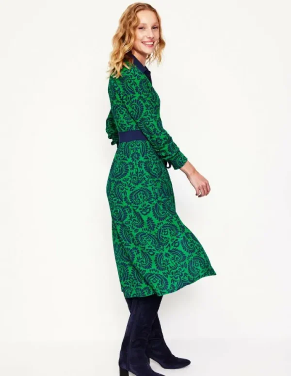 Flash Sale Boden Kate Midi-Hemdblusenkleid-Smaragdgrün, dekorative Flora Smaragdgrün,dekorativeFlora