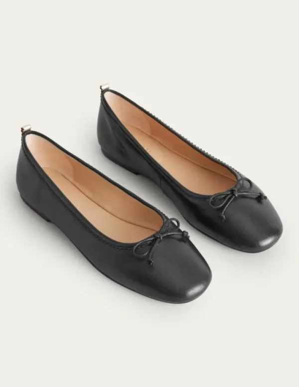 New Boden Kitty Ballerinas mit flexibler Sohle-Schwarzes Leder SchwarzesLeder