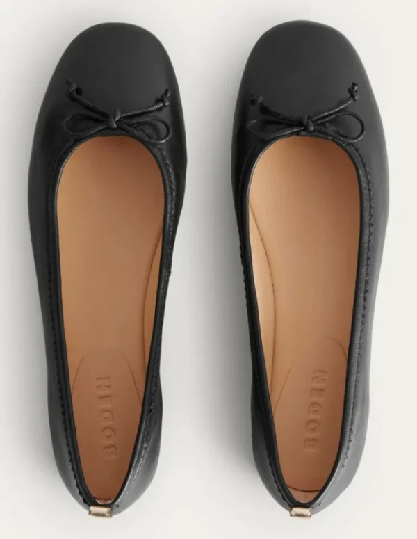 New Boden Kitty Ballerinas mit flexibler Sohle-Schwarzes Leder SchwarzesLeder