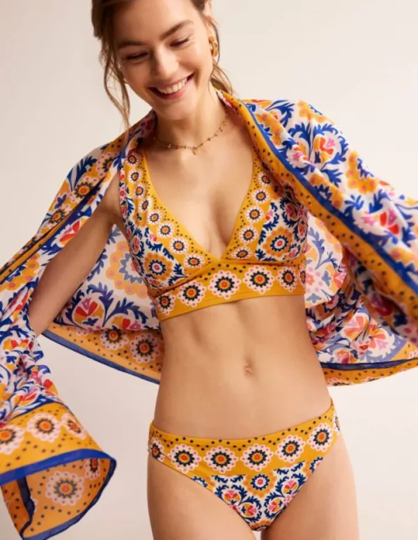 Fashion Boden Klassische Bikinihose-Künstlerisches Gold, Mosaik Blüte KünstlerischesGold,MosaikBlüte