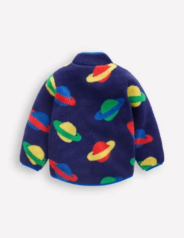 Discount Boden Kuschelige Teddyfell-Jacke-Dämmerungsblau Planeten DämmerungsblauPlaneten