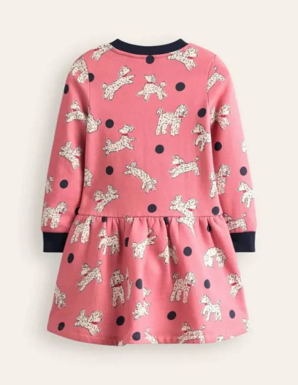 Cheap Boden Kuscheliges, bedrucktes Sweatshirt-Kleid- Almond