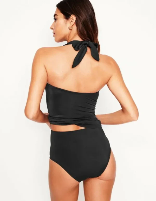 Hot Boden Kythira Geraffter Tankini- Schwarz