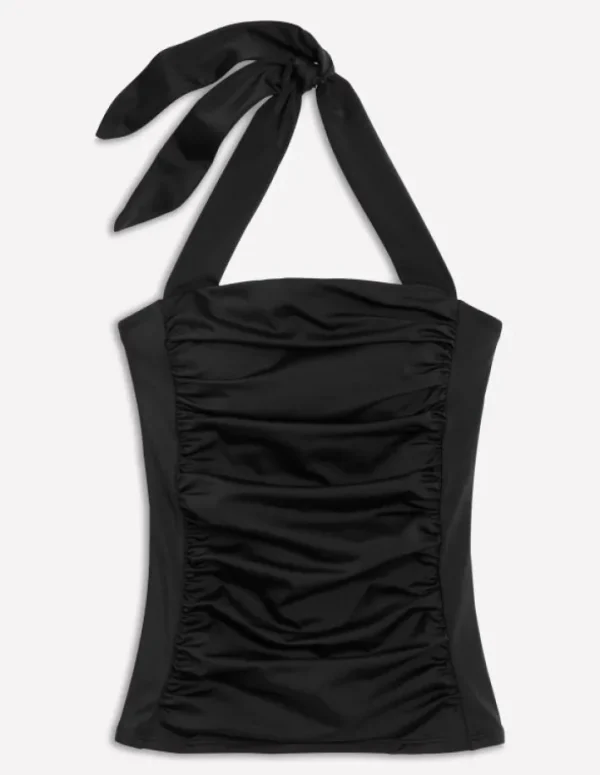 Hot Boden Kythira Geraffter Tankini- Schwarz