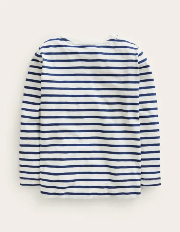 New Boden Langärmliges T-Shirt für den Alltag-Zartes Naturweiß/Schuluniform-Marineblau ZartesNaturweiß/Schuluniform-Marineblau