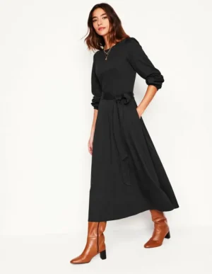 Discount Boden Leandra Jersey-Midikleid- Schwarz