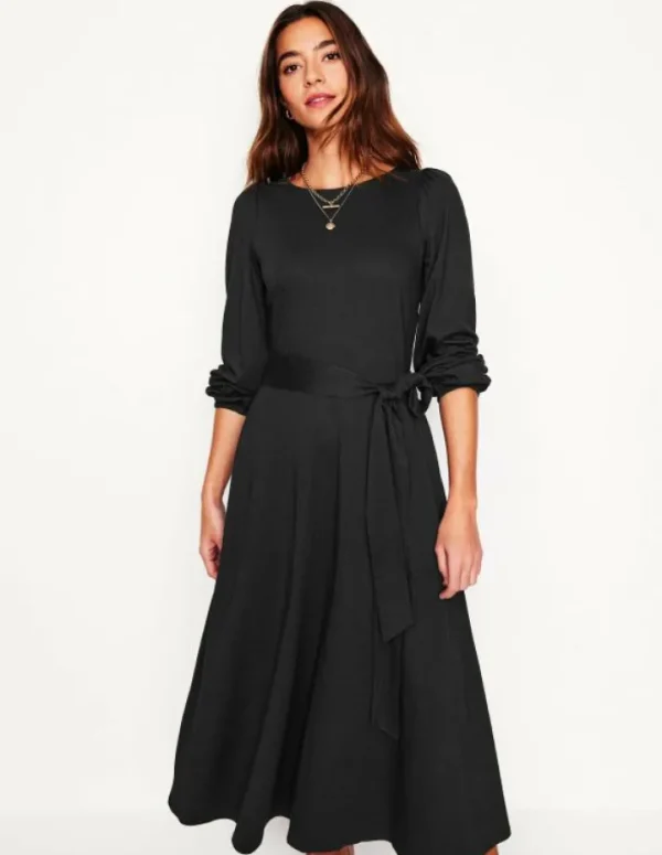 Discount Boden Leandra Jersey-Midikleid- Schwarz