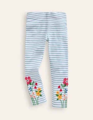 Cheap Boden Leggings mit Applikationen-Naturweiß/Vintage-Blau Blumen Naturweiß/Vintage-BlauBlumen