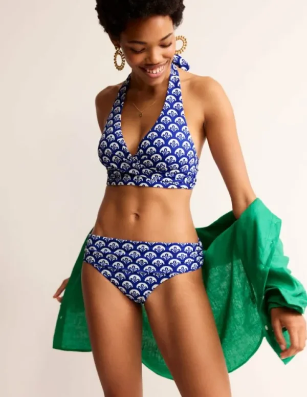 Shop Boden Levanzo Bikinihose mit Faltendetail-Surf The Web, Laub Geo SurfTheWeb,LaubGeo