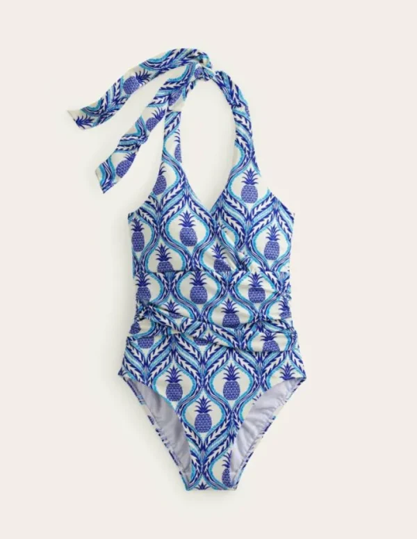 Hot Boden Levanzo Neckholder-Badeanzug-Surf The Web, Ananas Welle SurfTheWeb,AnanasWelle