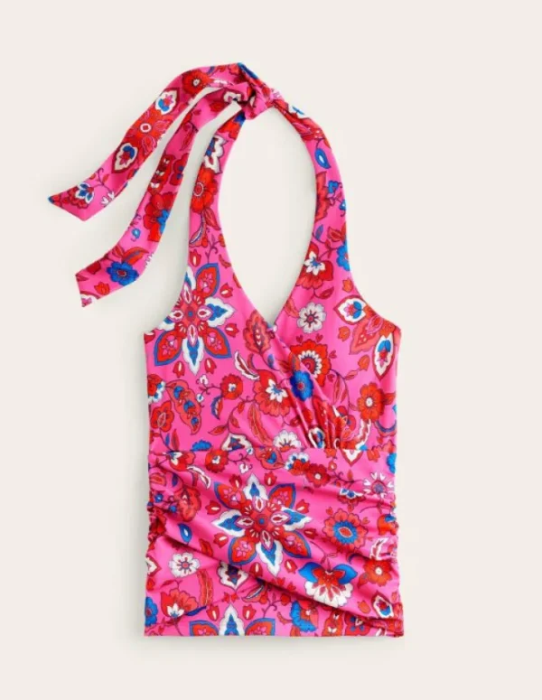 Sale Boden Levanzo Neckholder-Tankinioberteil-Rosa, Botanisch Welle Rosa,BotanischWelle