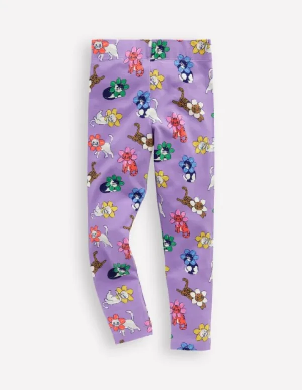 Fashion Boden Lustige Leggings-Asternlila Kleine Blumen Katze AsternlilaKleineBlumenKatze