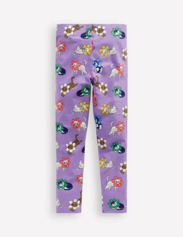 Fashion Boden Lustige Leggings-Asternlila Kleine Blumen Katze AsternlilaKleineBlumenKatze