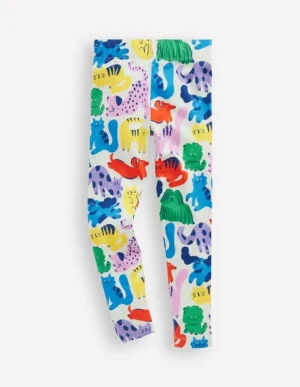 Fashion Boden Lustige Leggings-Bunt Haferbeige Regenbogen Tiere BuntHaferbeigeRegenbogenTiere