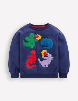 New Boden Lustiges Sweatshirt-Steuerbordblau Drachen SteuerbordblauDrachen