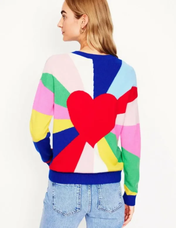 Discount Boden Lydia Kaschmirpullover-Bunt, Herzspektrum Bunt,Herzspektrum