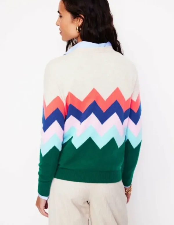 Flash Sale Boden Lydia Kaschmirpullover-Bunt, Zickzack Bunt,Zickzack