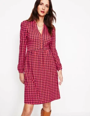 Flash Sale Boden Naomi Lockeres Jersey-Kleid-Rouge-Rot, Motiv Sphere Geo Rouge-Rot,MotivSphereGeo