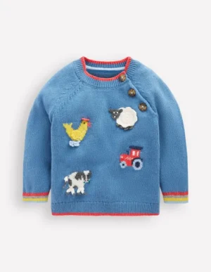 Outlet Boden Origineller Pullover mit Logo-Blauhäher Farm BlauhäherFarm