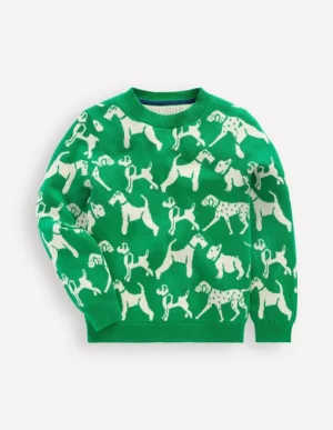 Flash Sale Boden Origineller Pullover-Baumgrün, Hunde Baumgrün,Hunde