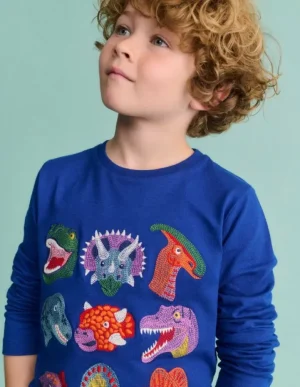 Best Sale Boden Originelles Superstitch-T-Shirt mit Gittermotiv-Saphirblau Dino SaphirblauDino