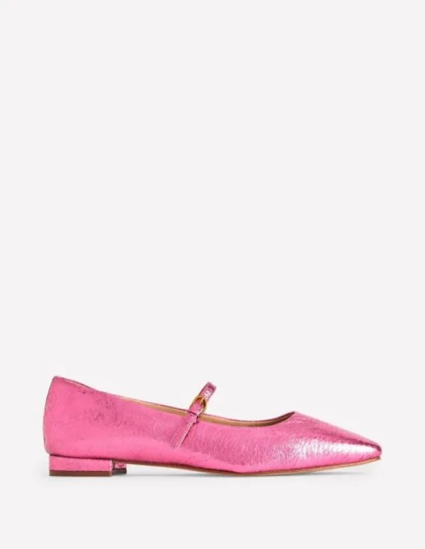 Best Boden Penelope Flache Mary Janes-Rosa Pfau Metallic-Leder RosaPfauMetallic-Leder