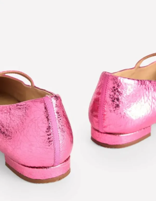 Best Boden Penelope Flache Mary Janes-Rosa Pfau Metallic-Leder RosaPfauMetallic-Leder