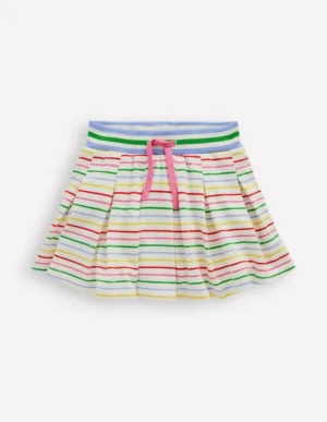 Shop Boden Plissierter Jersey-Skort-Ackerbohnengrün/Pink, Gestreift Ackerbohnengrün/Pink,Gestreift