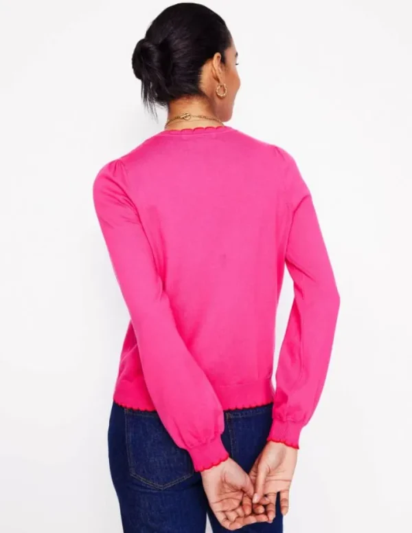 Discount Boden Pru Pullover mit Muschelsaum- Rosarot