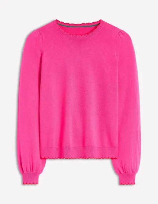 Discount Boden Pru Pullover mit Muschelsaum- Rosarot