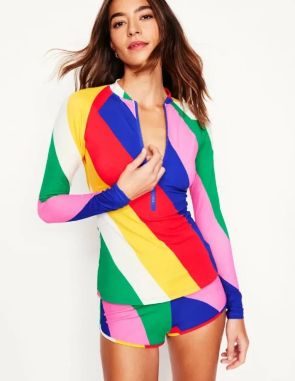 Shop Boden Raglan-Badeshirt mit Sonnenschutz-Bunt, Regenbogendesign Bunt,Regenbogendesign