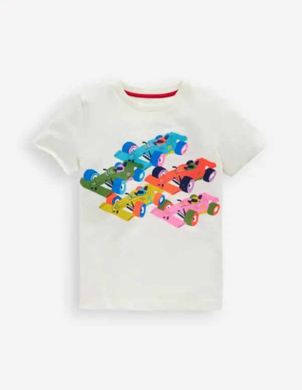 New Boden Riso T-Shirt-Sanftes Naturweiß Rennwagen SanftesNaturweißRennwagen