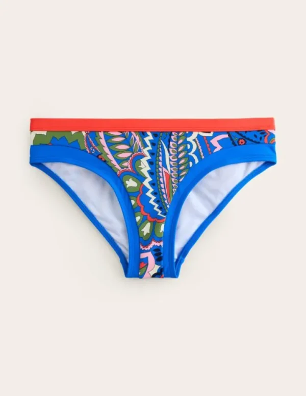 Hot Boden Santorini Bikinihose-Blau, Blätter Paisley Blau,BlätterPaisley