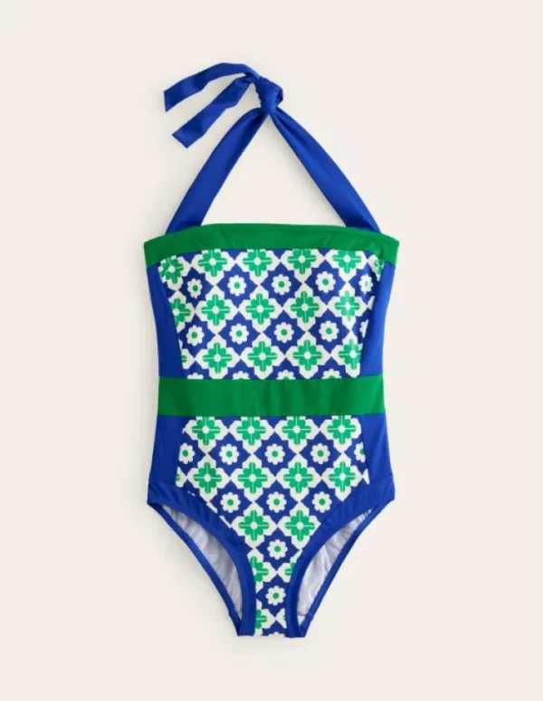 Shop Boden Santorini Neckholder-Badeanzug-Surf The Web, Geometrischer Stempel SurfTheWeb,GeometrischerStempel