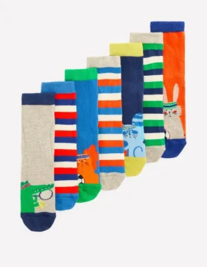 New Boden Socken im 7er-Pack-Sportliche Tiere SportlicheTiere