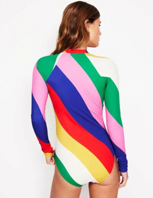 Sale Boden Sportlicher Badeanzug mit Raglanärmeln-Bunt, Regenbogendesign Bunt,Regenbogendesign