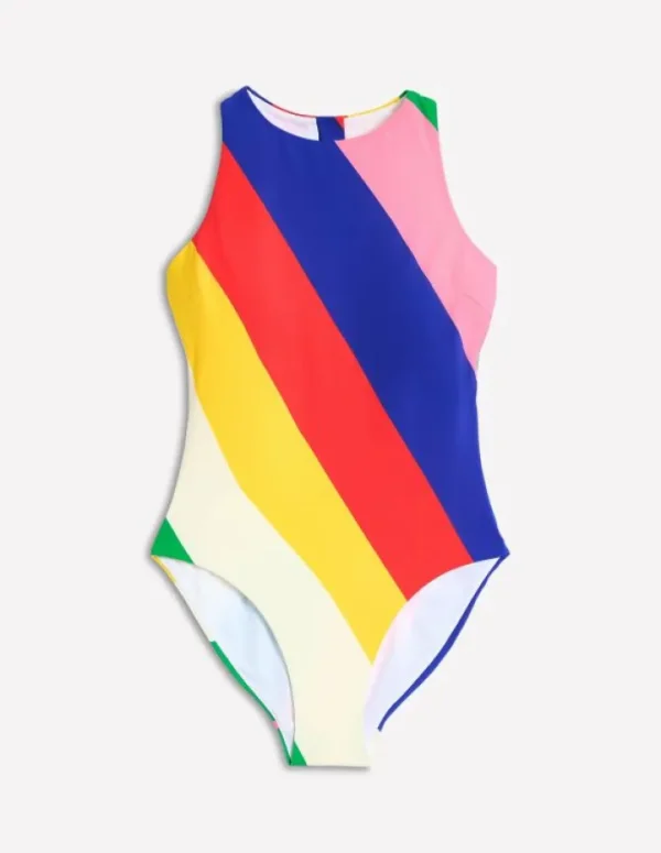 Clearance Boden Sportlicher Badeanzug mit Reißverschluss hinten-Bunt, Regenbogendesign Bunt,Regenbogendesign