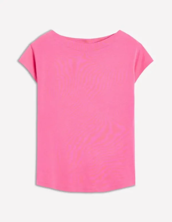 Discount Boden Superweiches T-Shirt mit U-Boot-Ausschnitt- Rosa